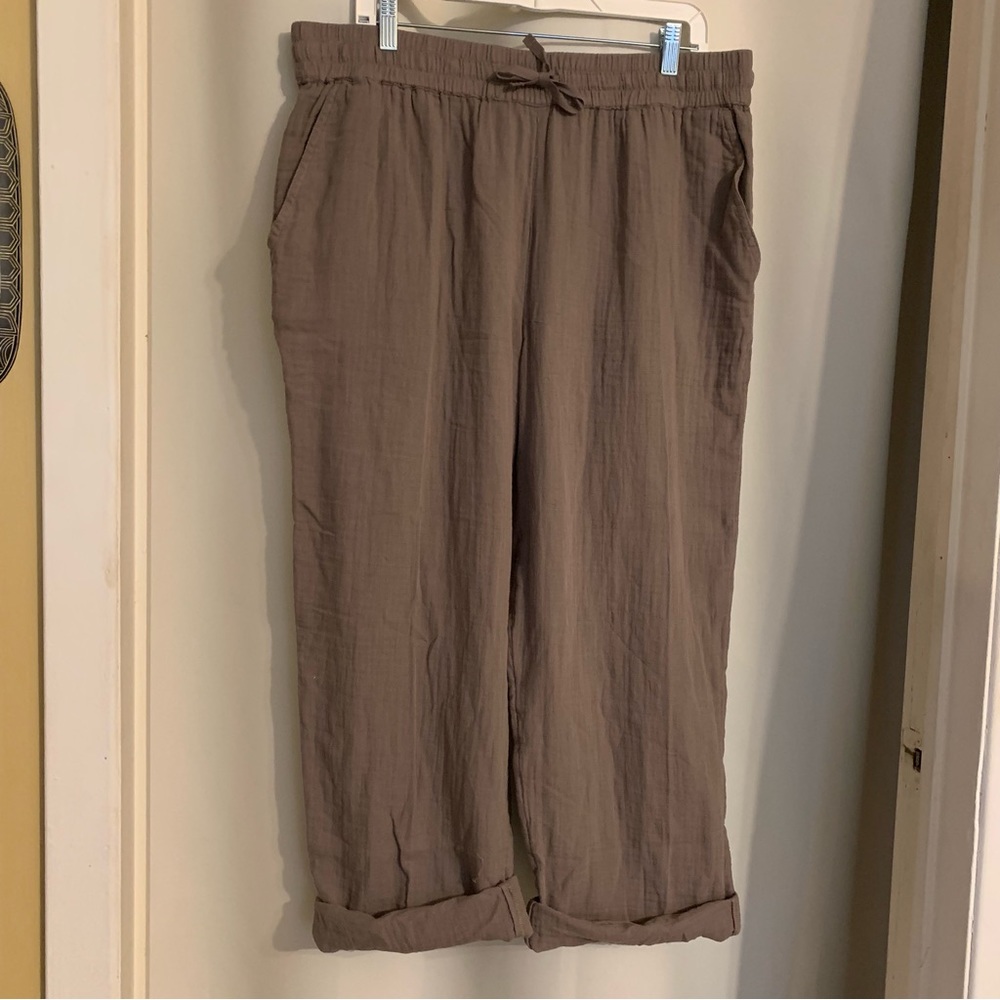 Roots cotton leisurely drawstring pants